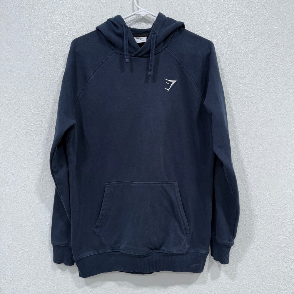 Gymshark Mens Pullover Hoodie Navy‎ Blue Raglan Sleeve Sweatshirt A1A1K Size M